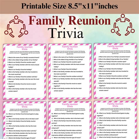 Family Reunion Trivia Game, Printable Family Reunion Trivia Game, Trivia Game, Instant Download ...