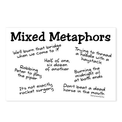 Mixed Metaphors Postcards (Package of 8) by Barrysworld - CafePress