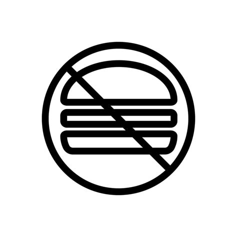 Ban the burger icon vector. Isolated contour symbol illustration ...