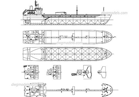 Chemical Tanker HANNA AutoCAD drawings free download, DWG model