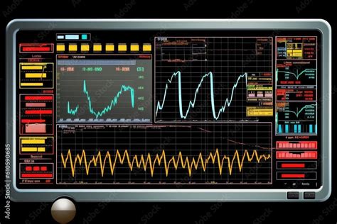 Oscilloscope waveform on its screen. Generative AI Stock Illustration | Adobe Stock