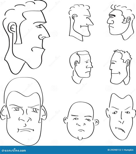 Man Outline Faces Stock Photography - Image: 29398112