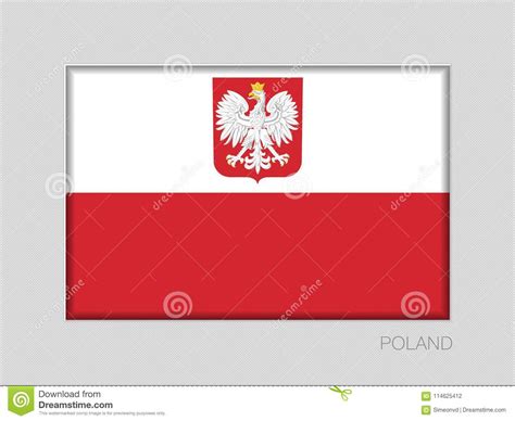 Flag of Poland with Eagle. National Ensign Aspect Ratio 2 To 3 O Stock ...