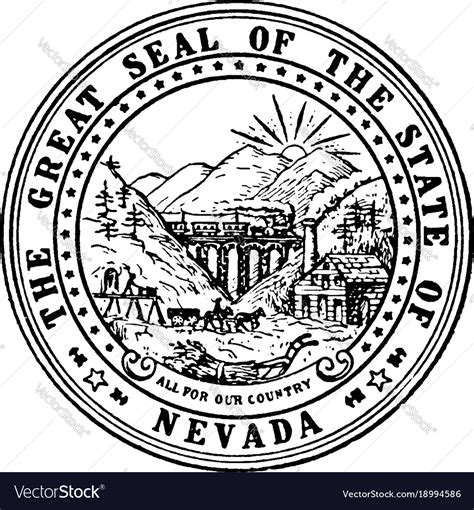 Great seal of the state of nevada vintage Vector Image