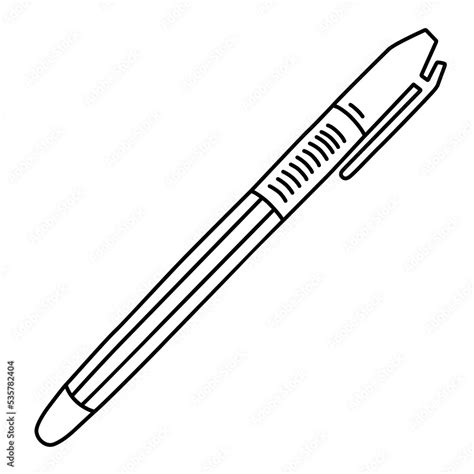 Pen doodle icon, vector illustration of ballpoint pen, writing and drawing, office stationery ...