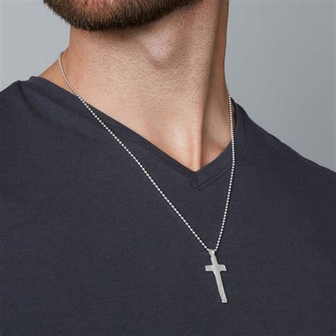 Simple Silver Cross Necklace Mens | anacondaamazonisland.com