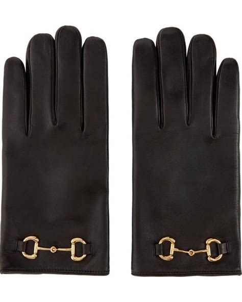 Gucci Leather Gloves With Horsebit in Black for Men - Save 5% - Lyst