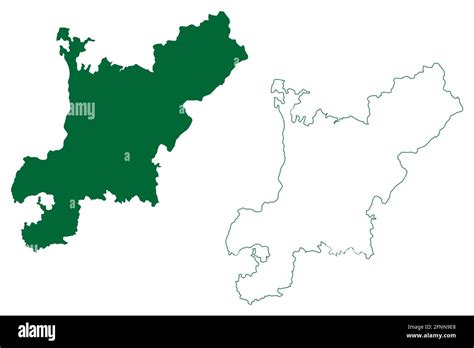 Chhatarpur district (Madhya Pradesh State, Sagar division, Republic of India) map vector ...