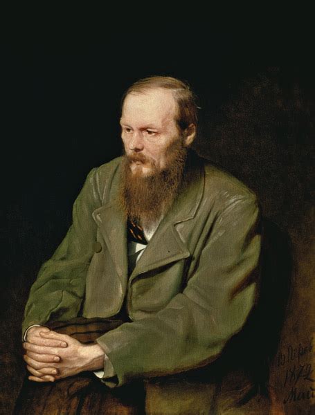 Portrait of Fyodor Dostoyevsky (1821-81) - Vasili Grigorevich Perov as art print or hand painted ...