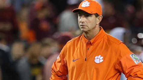 Clemson's Dabo Swinney congratulates Syracuse in their locker room ...