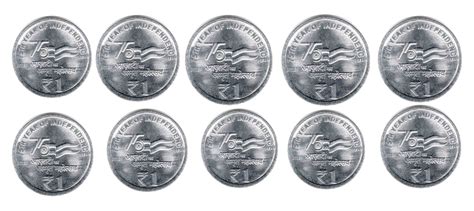 India 75th year of independence 1 Rupee Used 10 Coins (Year 2023 ...