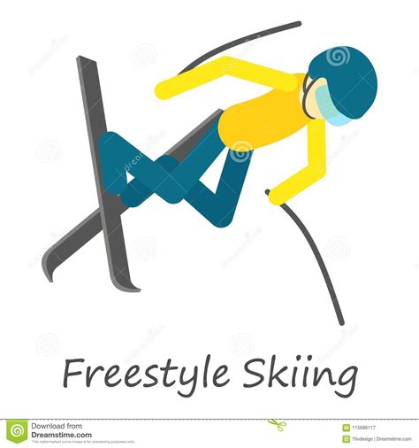 Freestyle Skiing Icon, Isometric Style Stock Vector - Illustration of ...