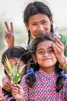 Smile & Sunshine - Portrait of three Nepalese girls in Bhaktapur, UNESCO World Heritage Site on ...