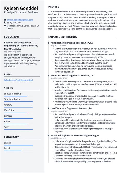 Structural Engineer Resume Example and Writing Guide - ResumeLawyer