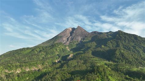 Aerial View of Mount Merapi in the Morning 25314713 Stock Video at Vecteezy