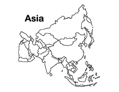 Asia Map Coloring Page