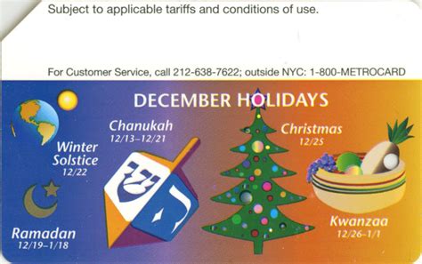 NYC Transit Metrocard Unofficial Web Site · December Holidays