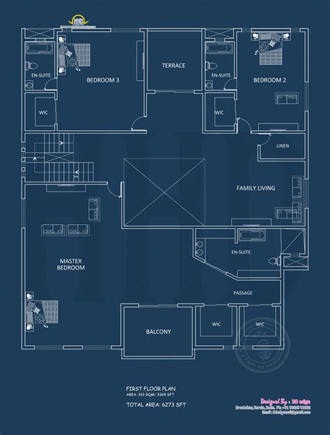 Blueprint and elevation of a luxury house - Kerala Home Design and Floor Plans - 9K+ Dream Houses