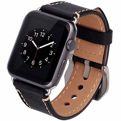 Cowhide Genuine Leather Strap Watch Band For Apple Watch iWatch Series 1/Series 2 38mm 42mm ...