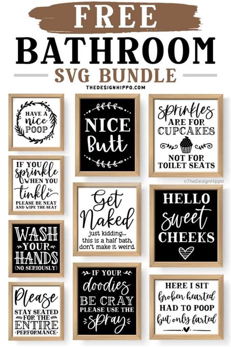 10 Free Bathroom Quotes SVG Bundle – DIY Farmhouse Signs