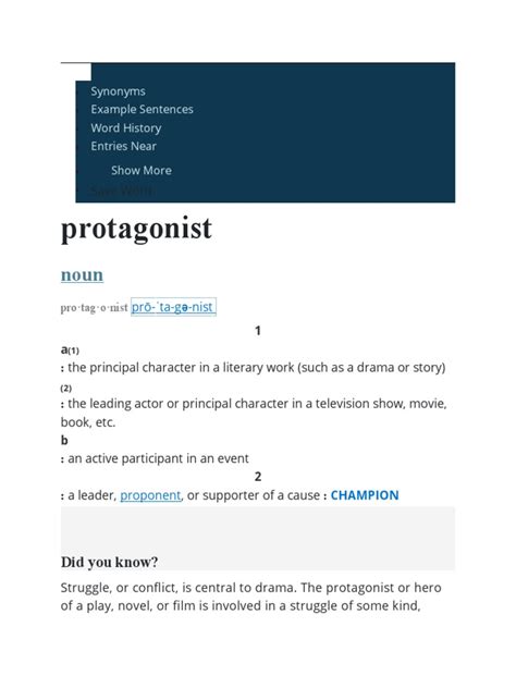 Protagonist | PDF | Linguistics | Lexicology