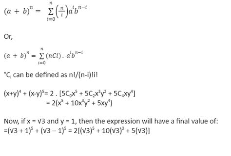 Binomial Theorem and Its Simple Applications By Unacademy