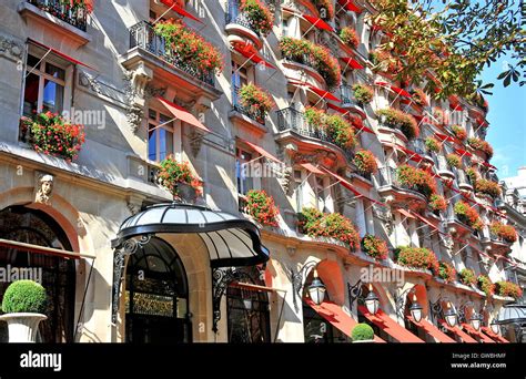 Plaza Athenee hotel avenue Montaigne Paris France Stock Photo - Alamy