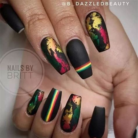 Pin on Nail design | Rasta nails, Jamaica nails, Stylish nails