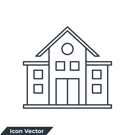 school icon logo vector illustration. building school symbol template for graphic and web design ...