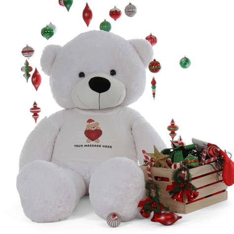 Life Size 6ft Personalized White Christmas Teddy Bear gift