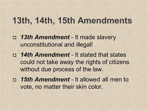 ﻿The Passing of the 13th, 14th, and 15th Amendment