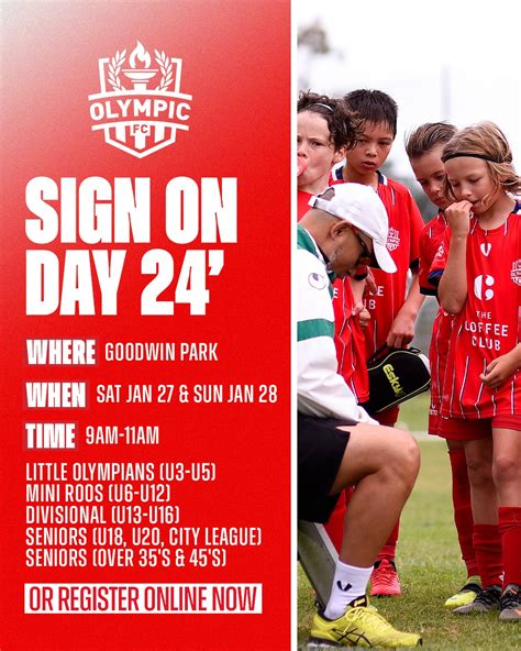 Olympic FC - We'll be hosting a sign on day for the 2024...