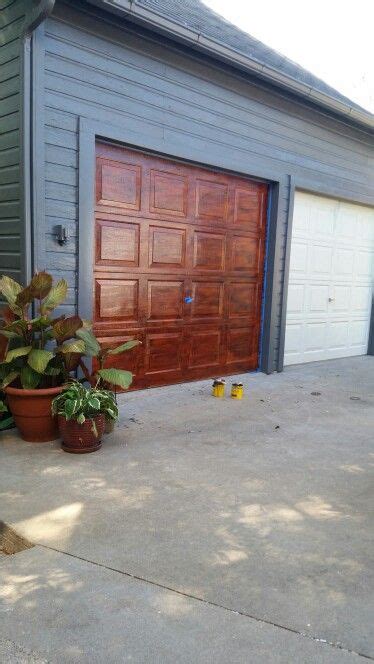 DIY Faux wood grain painted garage doors ...was easier than we thought ...