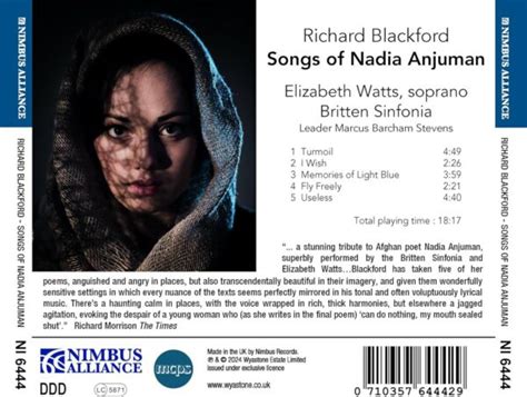 Richard Blackford: Songs Of Nadia Anjuman - Elizabeth Watts - La Boîte ...