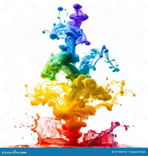 Color Ink in Water Isolated, Rainbow Paint Splash Stock Photo - Image of science, burst: 311460734