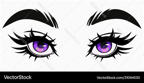 Beautiful cute female eyes in cartoon style Vector Image