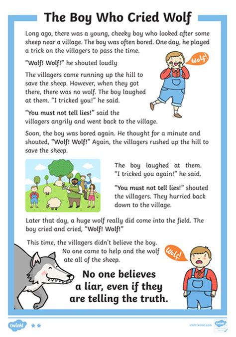 The Boy Who Cried Wolf Differentiated Comprehension Worksheets. | English stories for kids ...