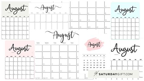 Cute August Calendar 2024 Printable Upward - 2024 CALENDAR PRINTABLE