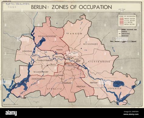 1945 Berlin Zones of occupation map Stock Photo - Alamy