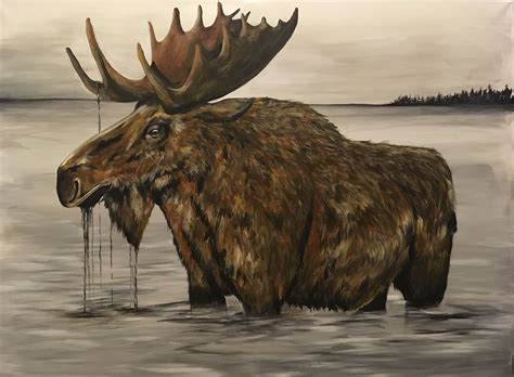 Moose acrylic painting Canada