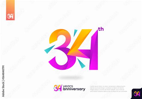 Number 34 logo icon design, 34th birthday logo number, anniversary 34 ...