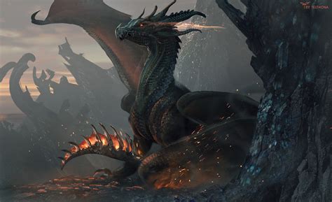 ArtStation - Fire Tail Dragon