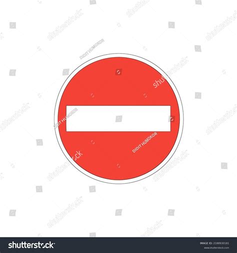 No Entry Sign Red On White Stock Illustration 2188930181 | Shutterstock