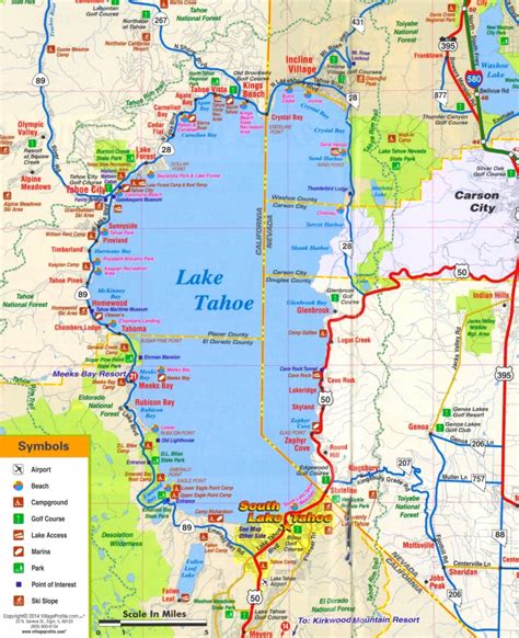 Lake Tahoe Road Map - Printable Map Of Lake Tahoe | Printable Maps