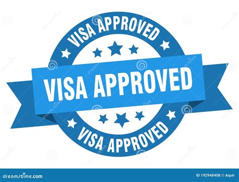 Visa Approved Round Ribbon Isolated Label. Visa Approved Sign Stock Vector - Illustration of ...