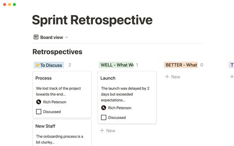 Sprint retrospective | Notion Template