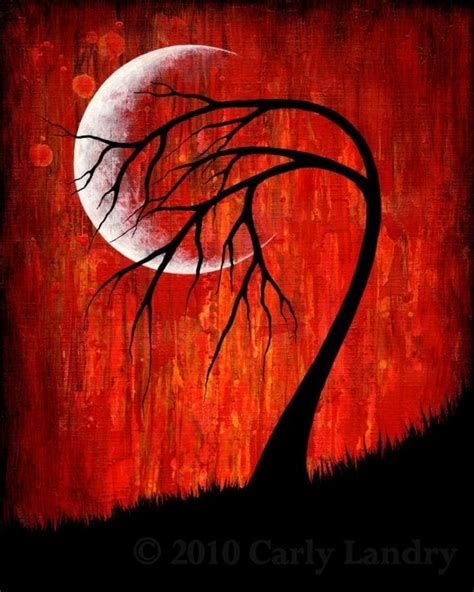 Items similar to Phase VI - 16 x 20 Print - Abstract Moon and Tree ...