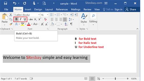 How to Make Text Bold, Italic, Underline in MS Word - MS Word Tutorial