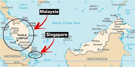 Singapore in world map map - Map of Singapore in world map (Singapore)