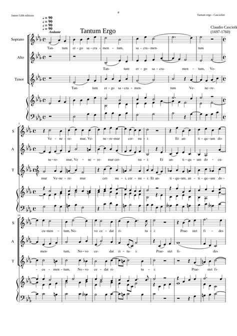 Tantum Ergo - Claudio Casciolini Sheet music for Soprano, Alto, Tenor ...